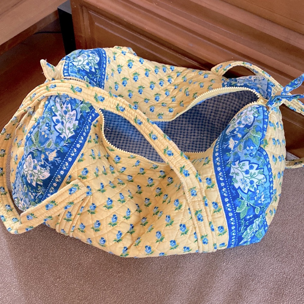 Vera Bradley small duffel bag yellow and floral pattern